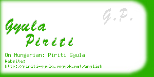 gyula piriti business card